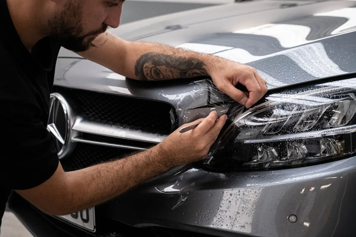 Mechanic doing detailed work on a vehicle